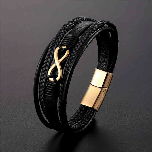 new multi-layer genuine leather 8 words bracelet for men stainless steel magnetic clasp fashion bangles male jewelry pulseira, Golden;silver
new multi-layer genuine leather 8 words bracelet for men stainless steel magnetic clasp fashion bangles male jewelry pulseira, Golden;silver