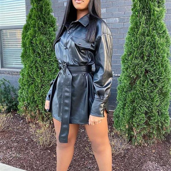 joskaa pu leather blouse shirt jacket long sleeve buckle belted high waist winter warm coat 211215, Black
joskaa pu leather blouse shirt jacket long sleeve buckle belted high waist winter warm coat 211215, Black
