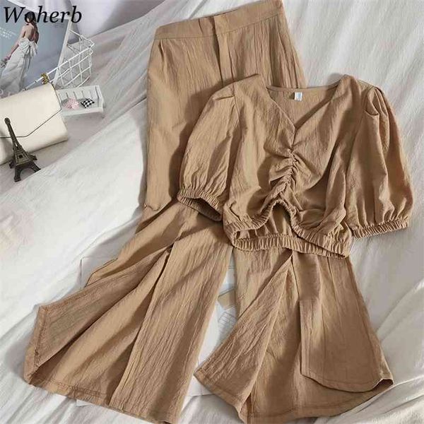 women two piece sets clothes summer crop blouse loose wide leg pants outfit ladies beach 2 pcs suit set mujer 210519, White
women two piece sets clothes summer crop blouse loose wide leg pants outfit ladies beach 2 pcs suit set mujer 210519, White