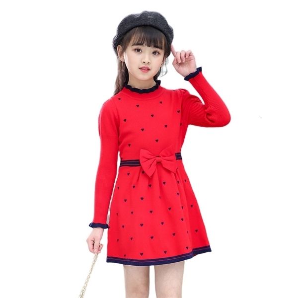 girl's dresses girls knitted dress autumn winter sweater kids teenage party clothes children elegant bow cute heart printed 6-10y 0924, Red;yellow
girl's dresses girls knitted dress autumn winter sweater kids teenage party clothes children elegant bow cute heart printed 6-10y 0924, Red;yellow