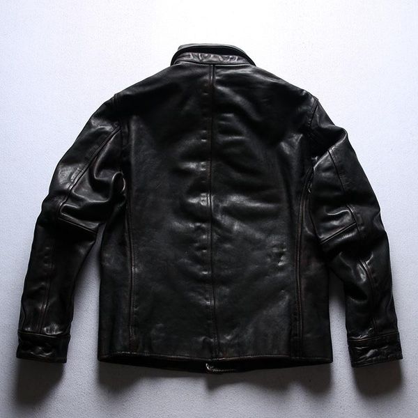 men's leather & faux description mp1100 read asian size super genuine horse slim classic durable horsehide stylish rider jacket, Black
men's leather & faux description mp1100 read asian size super genuine horse slim classic durable horsehide stylish rider jacket, Black