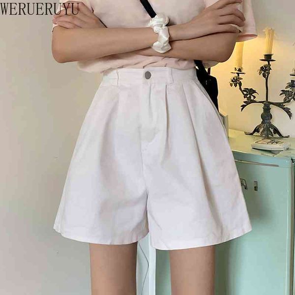 werueruyu women summer shorts cotton trousers high waist lady's loose and comfortable breeches girls' casual garments 210608, White;black
werueruyu women summer shorts cotton trousers high waist lady's loose and comfortable breeches girls' casual garments 210608, White;black