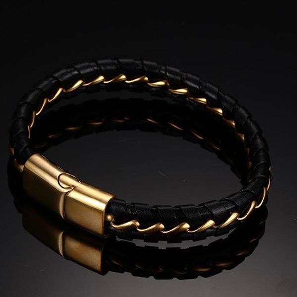 link, chain black leather bracelets men stainless steel gold bracelet gifts for male accessories fashion boyfriend christmas luxury
link, chain black leather bracelets men stainless steel gold bracelet gifts for male accessories fashion boyfriend christmas luxury