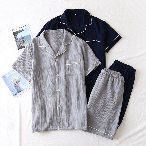 japanese summer couple pajamas suit cotton crepe ladies solid color simple short-sleeved shirt shorts pajamas mens home service, Black;red
japanese summer couple pajamas suit cotton crepe ladies solid color simple short-sleeved shirt shorts pajamas mens home service, Black;red
