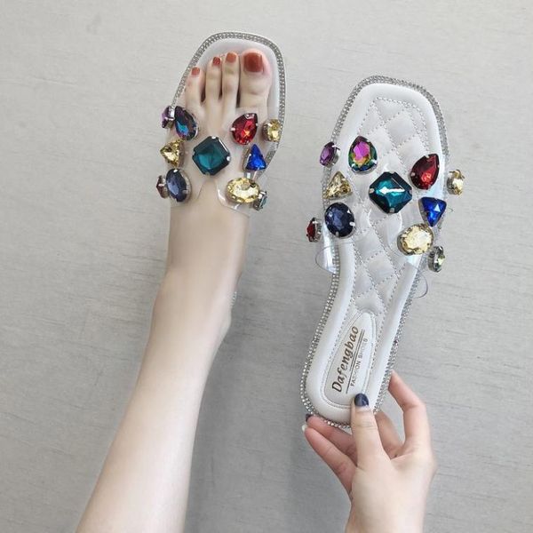 slippers 2021 summer korean version personality joker color diamond transparent one font comfortable soft bottom wom, Black
slippers 2021 summer korean version personality joker color diamond transparent one font comfortable soft bottom wom, Black