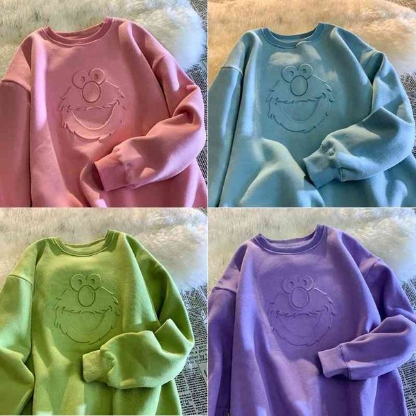 autumn and winter new korean casual versatile concave convex cartoon printing plush thickened loose round neck sweater women's ld, Black
autumn and winter new korean casual versatile concave convex cartoon printing plush thickened loose round neck sweater women's ld, Black