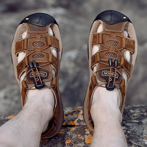 sandals 2021 summer men's outdoor anti-skid baotou sports and leisure beach shoes leather soft bottom, Black
sandals 2021 summer men's outdoor anti-skid baotou sports and leisure beach shoes leather soft bottom, Black