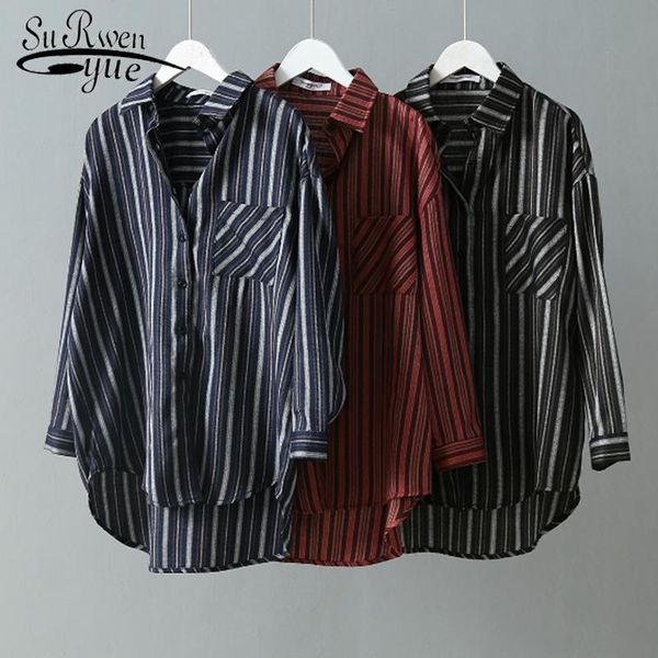 women's blouses & shirts casual long sleeve office ladies shirt korean style women blusas mujer de moda 2021 autumn striped loose 6719, White
women's blouses & shirts casual long sleeve office ladies shirt korean style women blusas mujer de moda 2021 autumn striped loose 6719, White