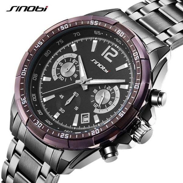 wristwatches sinobi s watches men sport full steel quartz watch man waterproof clock men's relogios, Slivery;brown
wristwatches sinobi s watches men sport full steel quartz watch man waterproof clock men's relogios, Slivery;brown