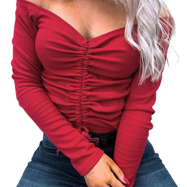 women's t-shirt 2021 autumn knitted ribbed crop solid color long sleeve off shoulder drawstring ruched front, White
women's t-shirt 2021 autumn knitted ribbed crop solid color long sleeve off shoulder drawstring ruched front, White