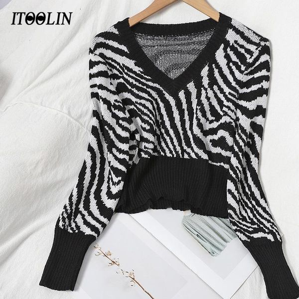 women's sweaters itoolin v neck zebra-striped sweater cropped knitwear women pullover patchwork jumper long sleeve blouse slimming pull, White;black
women's sweaters itoolin v neck zebra-striped sweater cropped knitwear women pullover patchwork jumper long sleeve blouse slimming pull, White;black