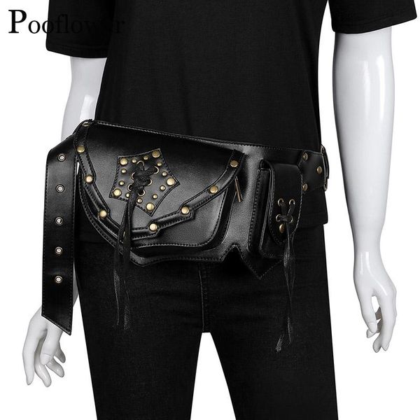 pooflower running bags phone pouch for men and women punk pu leather waist bag vintage moto belt bum chest zh147
pooflower running bags phone pouch for men and women punk pu leather waist bag vintage moto belt bum chest zh147