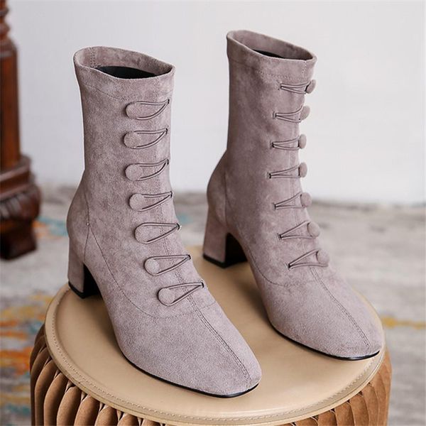 boots stretc women ankle thick high heel flock shoes square head warm fashion party footwear size 34-43, Black
boots stretc women ankle thick high heel flock shoes square head warm fashion party footwear size 34-43, Black