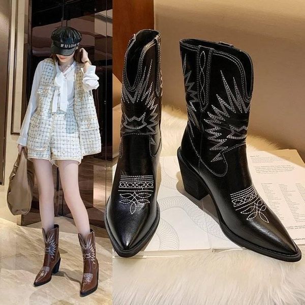 boots net red western cowboy women 2021 autumn and winter embroidery antique rough knight, Black
boots net red western cowboy women 2021 autumn and winter embroidery antique rough knight, Black