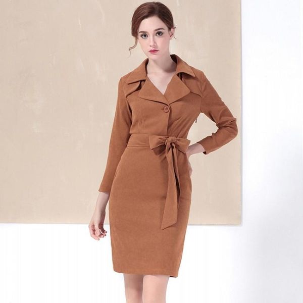 women's trench coats long sleeve bodycon coat fit outerwear female mid business work women belted wrap slim ladies autumn, Tan;black
women's trench coats long sleeve bodycon coat fit outerwear female mid business work women belted wrap slim ladies autumn, Tan;black