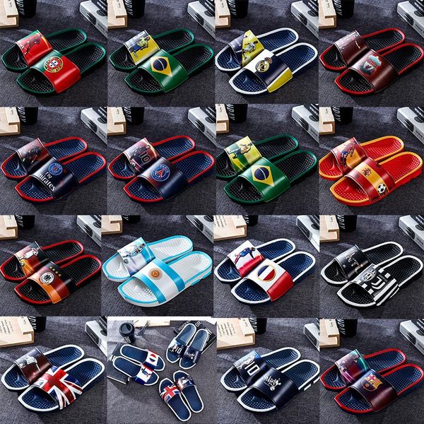 european cup football star sports slippers brand designer color printing mens rubber sandals beach slide non-slip flip flops indoor outdoor, Black
european cup football star sports slippers brand designer color printing mens rubber sandals beach slide non-slip flip flops indoor outdoor, Black