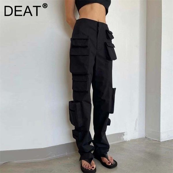 deat 2022 autumn functional wind heavy industry high waist straight pants black white thin multi pocket overalls 7i0208 211216
deat 2022 autumn functional wind heavy industry high waist straight pants black white thin multi pocket overalls 7i0208 211216