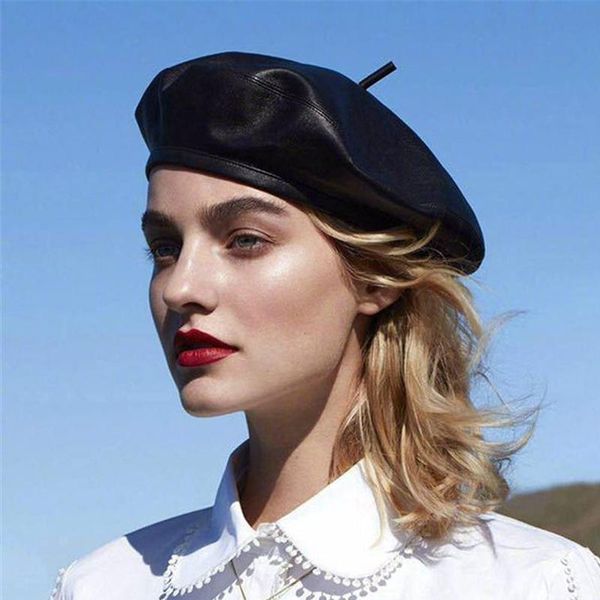 berets jiexijie winter black pu leather beret hats women warm caps female french femme brand design adjustable boina painte, Blue;gray
berets jiexijie winter black pu leather beret hats women warm caps female french femme brand design adjustable boina painte, Blue;gray
