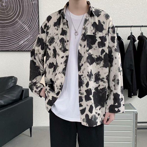 men's casual shirts spring leopard shirt 2021 fashion retro printing men streetwear korean loose long-sleeved mens, White;black
men's casual shirts spring leopard shirt 2021 fashion retro printing men streetwear korean loose long-sleeved mens, White;black