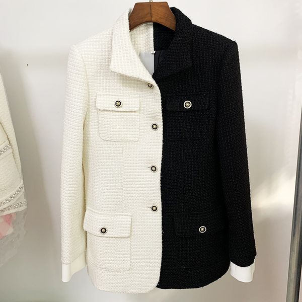 women's jackets spring autumn runways warm girl tweed coat black/white fashion blazers a105, Black;brown
women's jackets spring autumn runways warm girl tweed coat black/white fashion blazers a105, Black;brown
