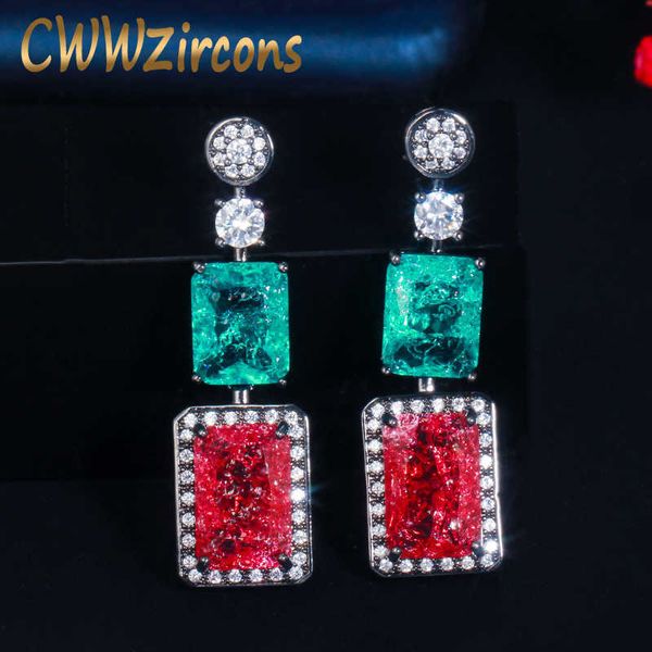 princess cut red blue cubic zirconia crystal dangle drop long vintage wedding earrings for brides party jewelry cz758 210714, Silver
princess cut red blue cubic zirconia crystal dangle drop long vintage wedding earrings for brides party jewelry cz758 210714, Silver