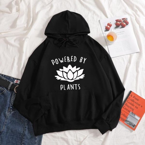 women's hoodies & sweatshirts 2021 powered by plants letter printed long sleeve pullovers hooded pure color harajuku aesthetics, Black
women's hoodies & sweatshirts 2021 powered by plants letter printed long sleeve pullovers hooded pure color harajuku aesthetics, Black
