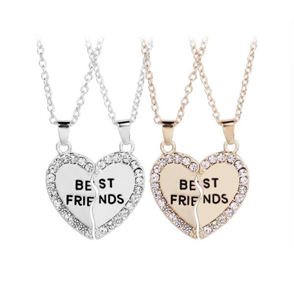 pendant necklaces love couple necklace friends for 2 bff broken heart gold rhinestone engraved letters, Silver
pendant necklaces love couple necklace friends for 2 bff broken heart gold rhinestone engraved letters, Silver