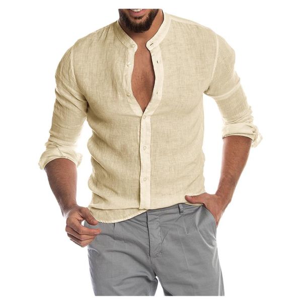 men's casual shirts kancoold shirt fashion stand collar button solid long sleeve beach camiseta masculina loose blouse jun22, White;black
men's casual shirts kancoold shirt fashion stand collar button solid long sleeve beach camiseta masculina loose blouse jun22, White;black