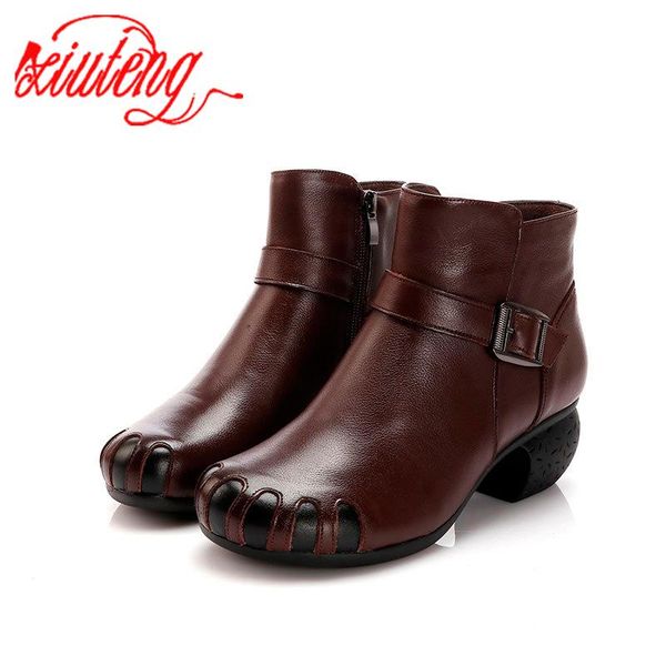 boots glgl winter ethnic style cowhide retro handmade round head comfortable thick heel casual splicing leather women's shoes, Black
boots glgl winter ethnic style cowhide retro handmade round head comfortable thick heel casual splicing leather women's shoes, Black