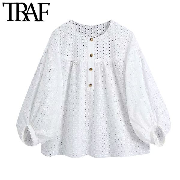 traf women fashion hollow out embroidery blouses vintage o neck lantern sleeve female shirts blusas chic 210415, White
traf women fashion hollow out embroidery blouses vintage o neck lantern sleeve female shirts blusas chic 210415, White