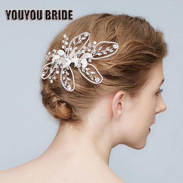 hair clips & barrettes youyou bride bridal comb simple leaves women austrian crystal wedding accessories headpieces jewelry, Golden;silver
hair clips & barrettes youyou bride bridal comb simple leaves women austrian crystal wedding accessories headpieces jewelry, Golden;silver