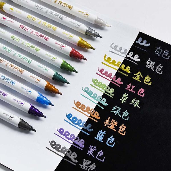 highlighters 10 pcs/set double head highlighter metallic color magic outline marker pen diy marking pens for painting school supplies, Black;red
highlighters 10 pcs/set double head highlighter metallic color magic outline marker pen diy marking pens for painting school supplies, Black;red