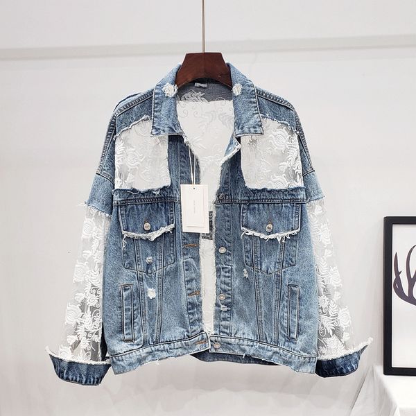 women's jackets bordered perspective torn hole lace denim female jacket shreds long sleeve thin section summer casual fashion short coa, Black;brown
women's jackets bordered perspective torn hole lace denim female jacket shreds long sleeve thin section summer casual fashion short coa, Black;brown