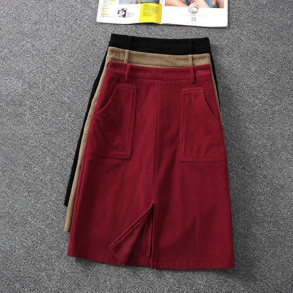 women 2021 autumn winter mid-long corduroy pencil skirt female large size loose ladies high waist casual a-line m295 skirts, Black
women 2021 autumn winter mid-long corduroy pencil skirt female large size loose ladies high waist casual a-line m295 skirts, Black