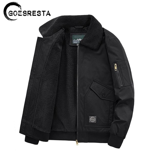 men jacket brand winter thicken fleece warm casual coat lamb wool fashion military windbreaker s 's 211214, Black;brown
men jacket brand winter thicken fleece warm casual coat lamb wool fashion military windbreaker s 's 211214, Black;brown