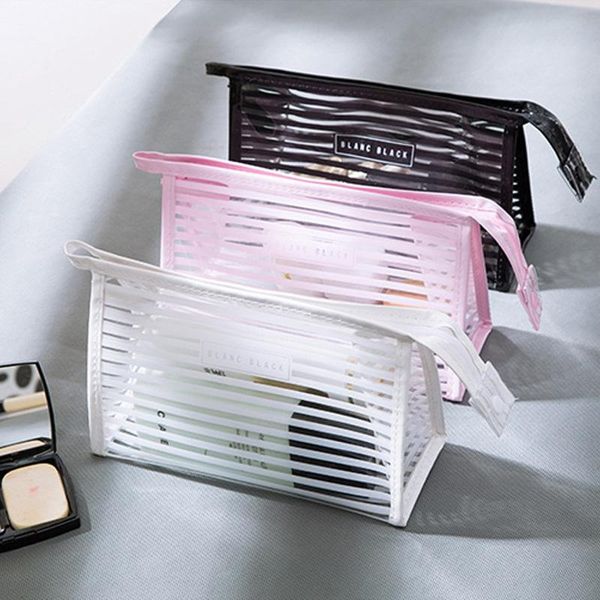 arrival travel cosmetic bag pvc clear striped makeup pouch toiletry case women clutch bags monederos para mujer & cases
arrival travel cosmetic bag pvc clear striped makeup pouch toiletry case women clutch bags monederos para mujer & cases