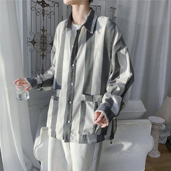 men's casual shirts mens blouses japan harajuku striped long sleeve shirt japanese print male aytumn hip hop for boys, White;black
men's casual shirts mens blouses japan harajuku striped long sleeve shirt japanese print male aytumn hip hop for boys, White;black