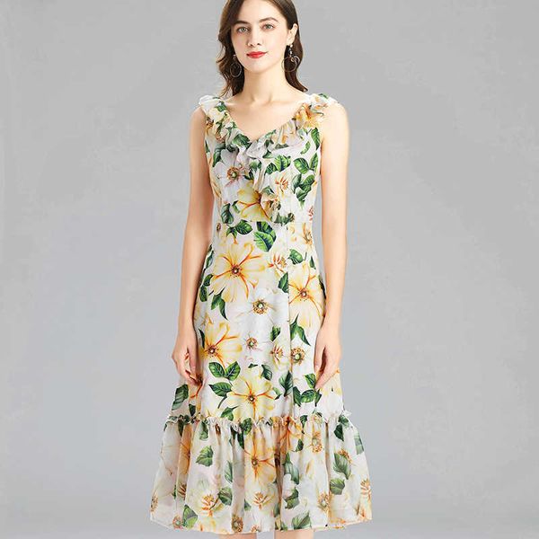 fashion runway summer midi dress women's ruffles v neck vintage floral printed holiday long 210529, Black;gray
fashion runway summer midi dress women's ruffles v neck vintage floral printed holiday long 210529, Black;gray