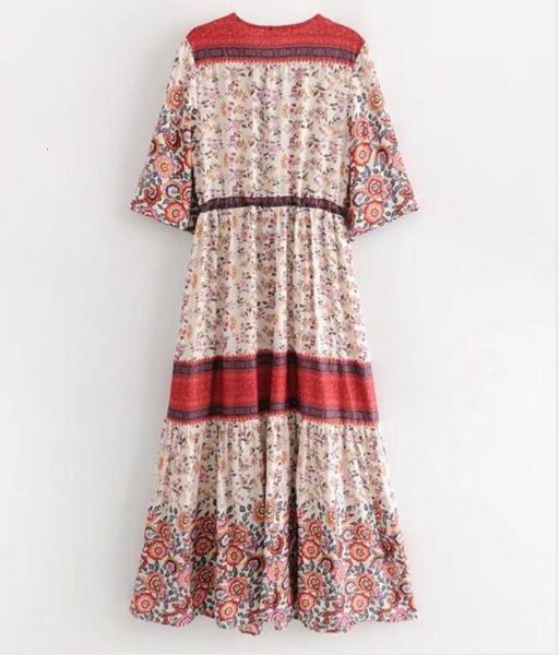 boho women deep v neck open buttons blue white floral print dress ethnic woman half sleeve swing maxi long dresses 2 colors, Black;gray
boho women deep v neck open buttons blue white floral print dress ethnic woman half sleeve swing maxi long dresses 2 colors, Black;gray