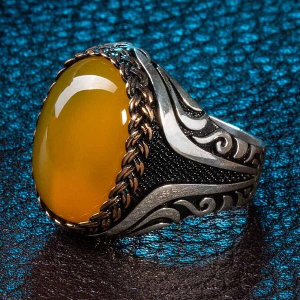 cluster rings knitting pattern men yellow amber gemstone silver ring vintage accessories fashionable 925k, Golden;silver
cluster rings knitting pattern men yellow amber gemstone silver ring vintage accessories fashionable 925k, Golden;silver