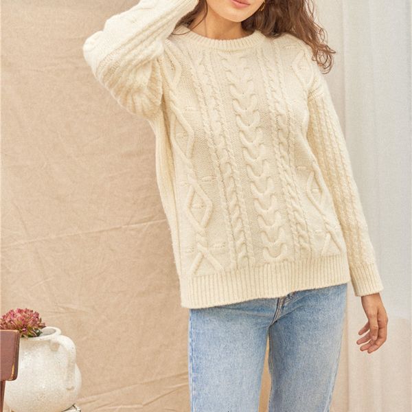 sweaters wool twist sweater women's o-neck vintage autumn winter long sleeve jumper, White;black
sweaters wool twist sweater women's o-neck vintage autumn winter long sleeve jumper, White;black