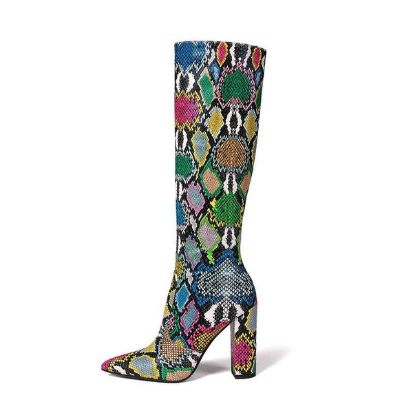 boots women snake print knee high faux leather square heel long pointed toe zipper autumn winter, Black
boots women snake print knee high faux leather square heel long pointed toe zipper autumn winter, Black