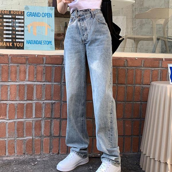 women's jeans high waist irregular denim female wide leg for women straight pants mom loose streetwear feamle spring, Blue
women's jeans high waist irregular denim female wide leg for women straight pants mom loose streetwear feamle spring, Blue