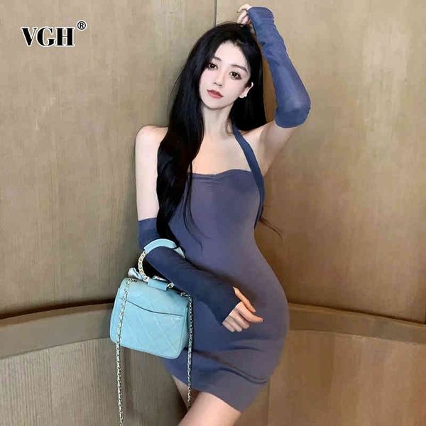 vgh blue dress for women slash neck sleeveless high waist slim halter sling mini dresses female korean summer clothing 210421, Black;gray
vgh blue dress for women slash neck sleeveless high waist slim halter sling mini dresses female korean summer clothing 210421, Black;gray