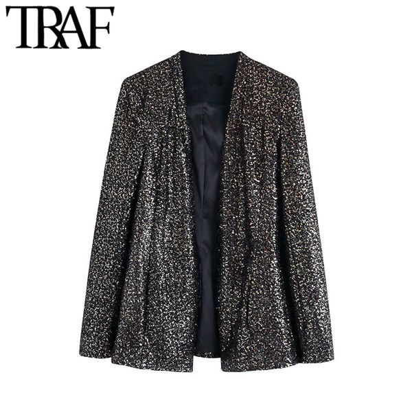 traf women vintage stylish hidden breasted sequined blazer coat fashion v neck long sleeve female outerwear chic 210415, Black;brown
traf women vintage stylish hidden breasted sequined blazer coat fashion v neck long sleeve female outerwear chic 210415, Black;brown