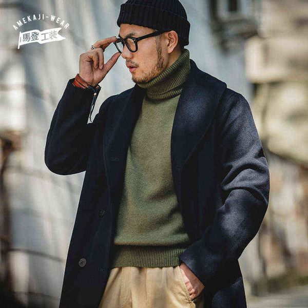 maden winter wool coats men's casual brand jackets solid color wool blends woolen pea coat male trench coat overcoat jacket 211213, Black
maden winter wool coats men's casual brand jackets solid color wool blends woolen pea coat male trench coat overcoat jacket 211213, Black