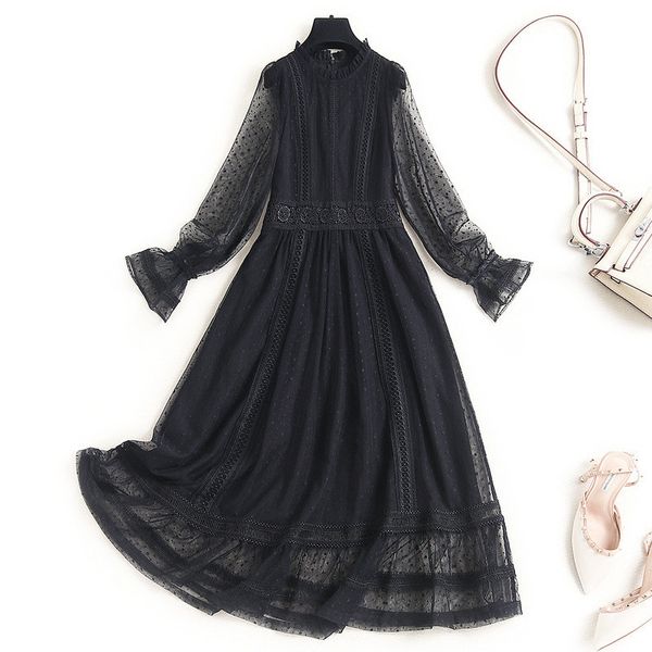 elegant extension black embroidered mesh runway designers spring woman clothes bathrobe femme midi party dress, Black;gray
elegant extension black embroidered mesh runway designers spring woman clothes bathrobe femme midi party dress, Black;gray