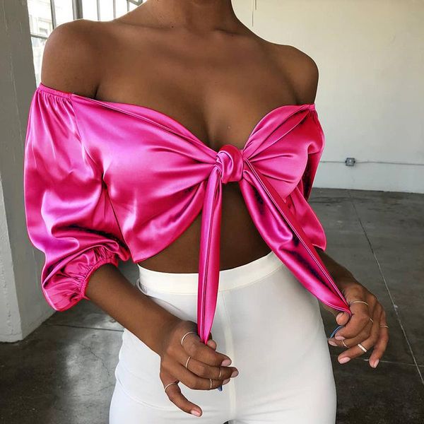 women's tanks & camis articat bow tie off shoulder crop women half sleeve lace up bandage cropped shirt spring slim short party tan, White
women's tanks & camis articat bow tie off shoulder crop women half sleeve lace up bandage cropped shirt spring slim short party tan, White