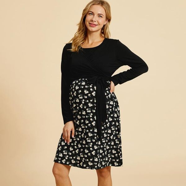 patpat 2021 arrivalmaternity round collar floral full print black knee length long-sleeve nursing dress maternity dresses, White
patpat 2021 arrivalmaternity round collar floral full print black knee length long-sleeve nursing dress maternity dresses, White
