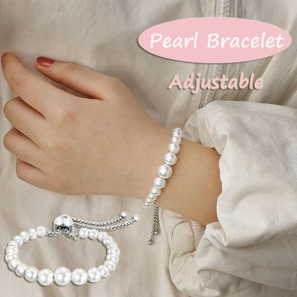 beaded, strands 1pc pearl bracelet simple white retractable adjustable beaded women girls fashion jewelry accessories gifts, Black
beaded, strands 1pc pearl bracelet simple white retractable adjustable beaded women girls fashion jewelry accessories gifts, Black